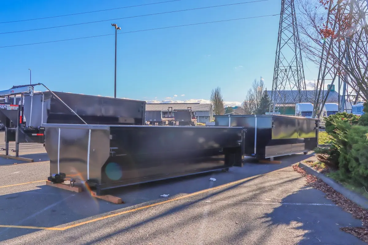 Roll-off dumpster ready for waste disposal at job site for Roofing Dumpster Rental in Palmyra